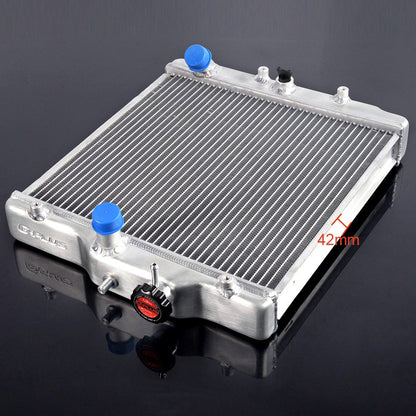2 Row 42mm Aluminum Radiator Compatible For HONDA CIVIC D15/16 EG/EK 92-00+Silicone Hose