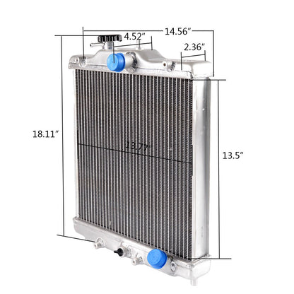 G-PLUS 3 Row 52mm Aluminum Cooling Racing Radiator Stop Leak Compatible with Honda Civic 1992-2000 EK EG D15 D16 in/Out 28mm