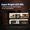 G-PLUS LED DRL headlights, Compatible with 1994 1995 1996 1997 1998 1999 GMC C1500 K1500 Yukon bumper Headlamp, Clear lens Chrome Housing Amber Reflector