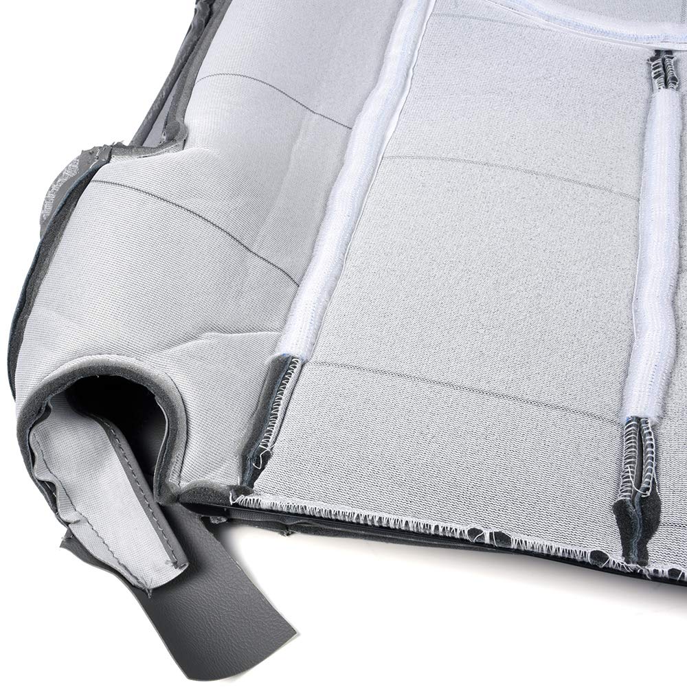 G-PLUS Pewter Gray Leather Seat Cover Compatible with Chevy Tahoe Suburban Silverado/GMC Yukon Sierra 2003 2004 2005 2006 Replacement Front Driver Passenger Top Bottom 4 PCS