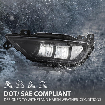 G-PLUS Left Side Front Bumper Fog Light Fog Lamp Compatible with Volvo XC90 XC60 S90 V90 2016 2017 2018 2019 2020 2021 2022 2023 2024 31395865 Black