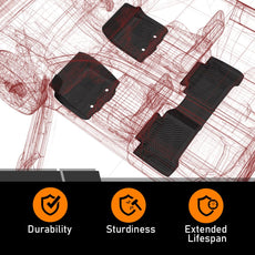 G-PLUS Floor Mats 2PCS for Ford F150 2015-2025 Super Crew TPE Black Product Features