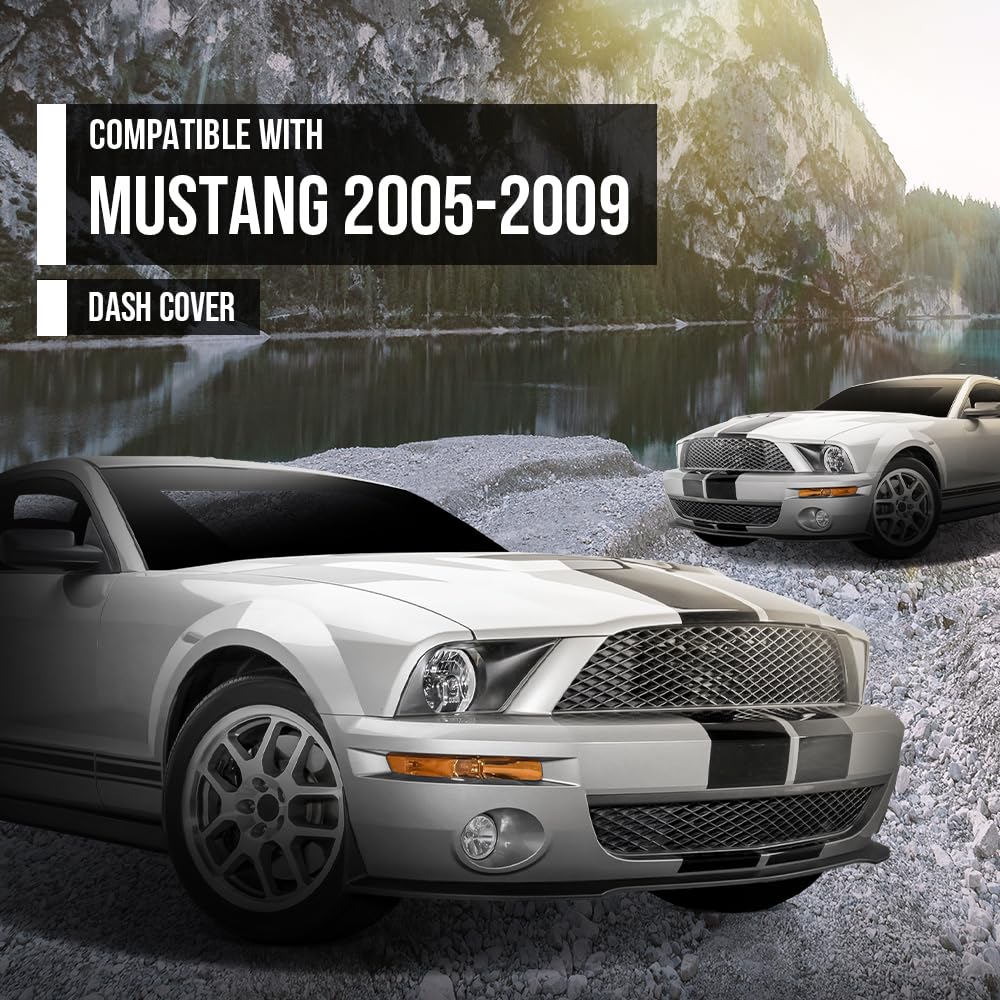 G-PLUS Dash Cover Panel Compatible with Ford Mustang 2005 2006 2007 2008 2009 Black