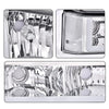 G-PLUS LED Headlights Assembly + Tail Lights Fit Chevy Silverado 1500 1500 HD 2500 2500 HD 2003-2006, Clear Lens Chrome Housing Clear Reflector Headlamps Assembly Dark Red Taillights