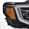 G-PLUS LED DRL Headlights & Tail Lights Compatible with 2009-2014 Ford F150 Tube Dual Projector Headlamps Assembly (Clear Lens Black Housing Amber Reflector Headlamps + Tail Lights)