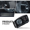 G-PLUS Headlights Assembly w/Bulbs Light Bar Left and Right Side Compatible with Dodge Ram 1500 2006-2008/Fit Dodge Ram 2500 3500 2006-2009 Smoke Lens Black Housing Clear Reflector
