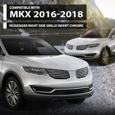 G-PLUS Bumper Grille Insert for Lincoln MKX 2016-2018 Black Silver Right Side Front View