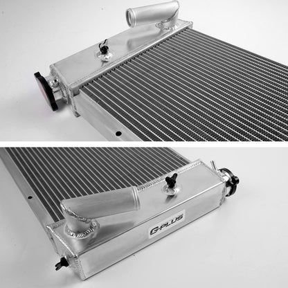 Compatible For Chevy Vega1971-1977 / Compatible For Pontiac Astre 1975-1976 Compatible For Chevy SBC V8 Conversion Aluminum Racing Radiator Replacement +10" Radiator Cooling Fan