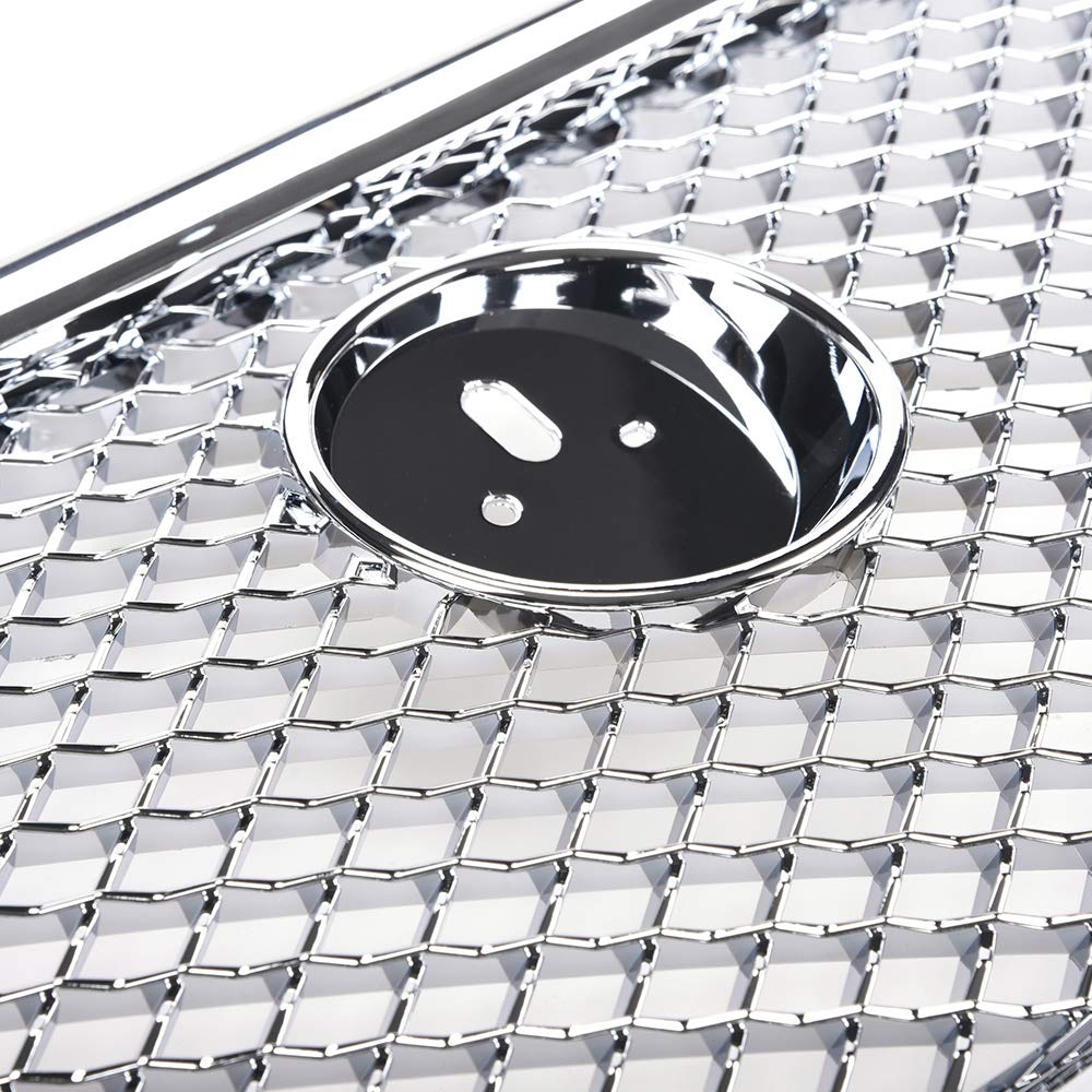 Chrome Silver Front Upper Grille Front Center Grill Assembly Compatible For Jaguar XF XFR 2012-2015