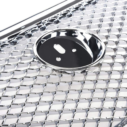 Chrome Silver Front Upper Grille Front Center Grill Assembly Compatible For Jaguar XF XFR 2012-2015