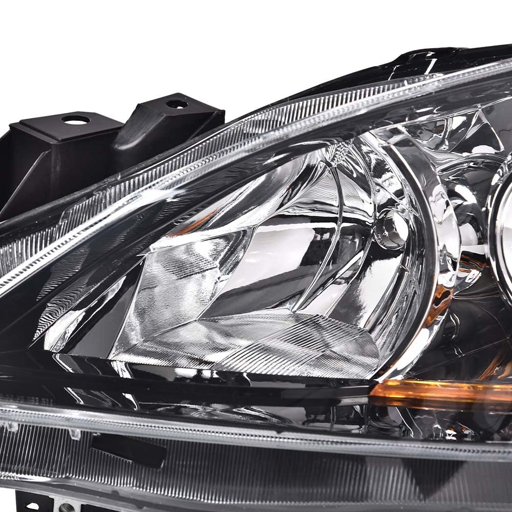 G-PLUS Headlights Assembly Compatible with Mazda 3 & 3 Sport 2013 2012 2011 2010, Headlamps Left Driver & Right Passenger Clear Lens Chrome Housing Amber Reflector,faros delanteros