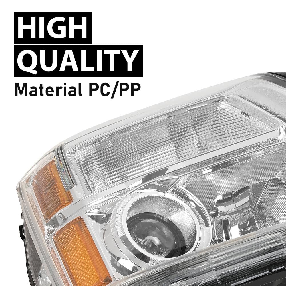 G-PLUS Projector Headlights Left & Right Side Compatible with GMC Terrain (submodel: SLE, SLT) 2010-2015 Not Fit for Denali Models Clear Lens Chrome Housing Bumper Headlamps,faros delanteros