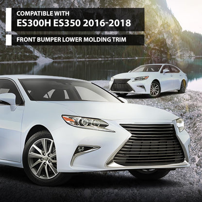 G-PLUS Front Bumper Lower Molding Trim Compatible with LX ES350 ES300h Base Sedan 4-Door 2016-2018 5310206150, 5310233080, 53122-06010 Silver