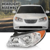 G-PLUS Headlights Assembly w/o Bulb Compatible with Elantra 2007-2010 Left Side Headlamp, Clear Lens Chrome Housing Amber Reflector, HY2502138, HY2503138, 921012H050, faros delanteros