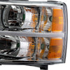 G-PLUS LED DRL Headlights, Fit 2007-2014 Chevy Silverado 2500 3500 & HD Models/Fit 2007-2013 Chevy Silverado 1500 Bumper Headlamps, Clear Lens Chrome Housing Amber Reflector,faros delanteros
