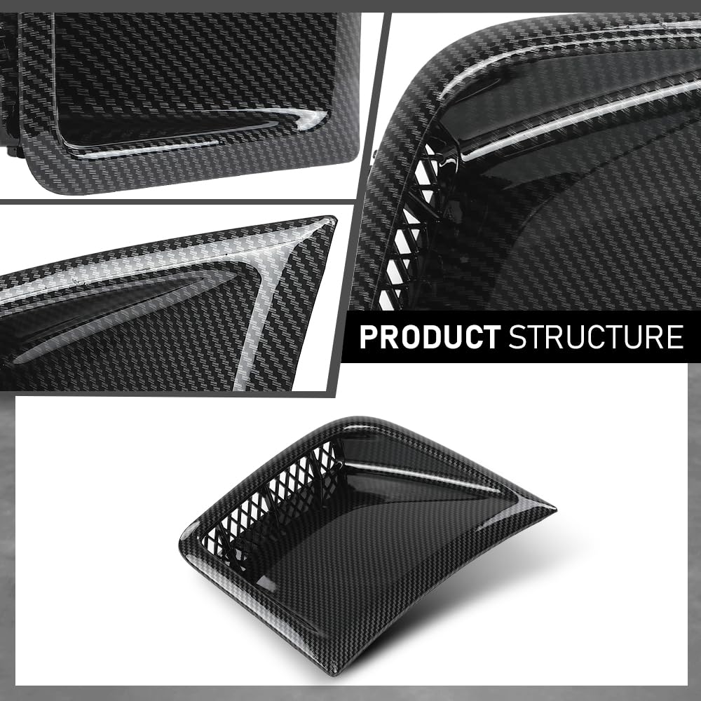 G-PLUS Pair Front Bumper Side Air Vents Corner Cover Compatible with Subaru WRX STi 2008-2014 Carbon Fiber Plastic 2PCS