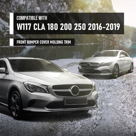 G-PLUS Front Bumper Cover Molding Trim Compatible with Benz W117 CLA Class 2016-2019 1178854900, 1178855000 Silver