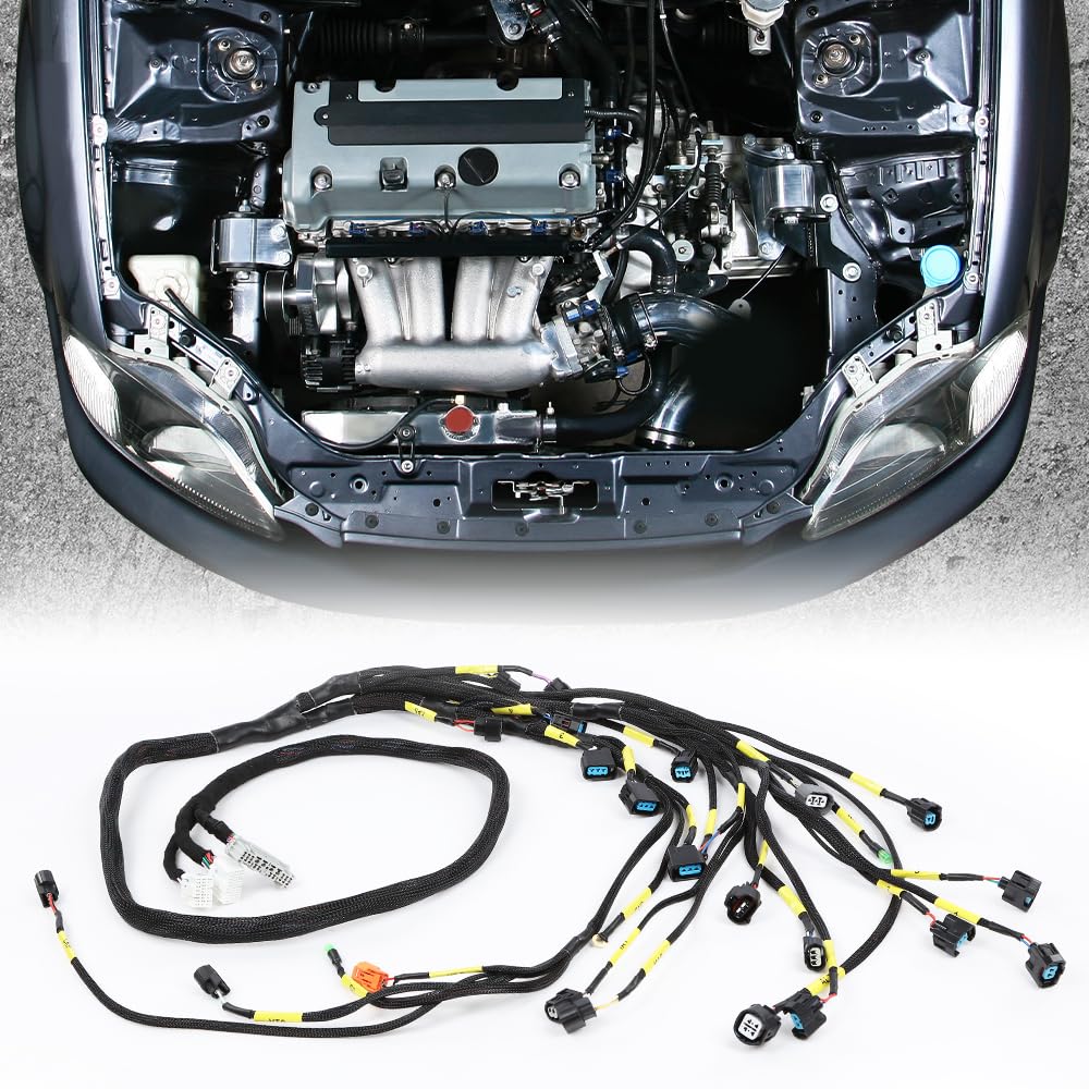 G-PLUS K-Series Tucked Engine Harness Compatible with Honda Civic 1988-2000 /Honda CRX 1988,1990-1991/Acura Integra 1992-2001/Acura RSX 2002-2006