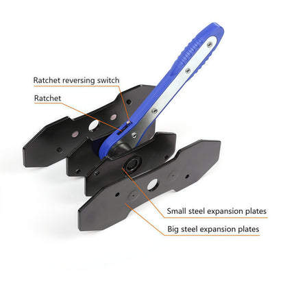 G-PLUS 360° Brake Caliper Press Tool with 2 Groups Steel Plates,4 in 1 Universal Disc Ratchet Brake Caliper Tool,Ratchet Piston Spreader Automotive Tools Car Brake Repair & Instalation Blue