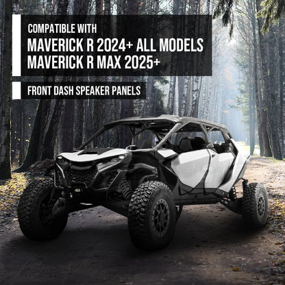 G-PLUS Front Dash 6.5" Speaker Panels Unloaded Panel Compatible with Can-Am Maverick R 2024+ All Models Fit Can-Am Maverick R Max 2025+ Black