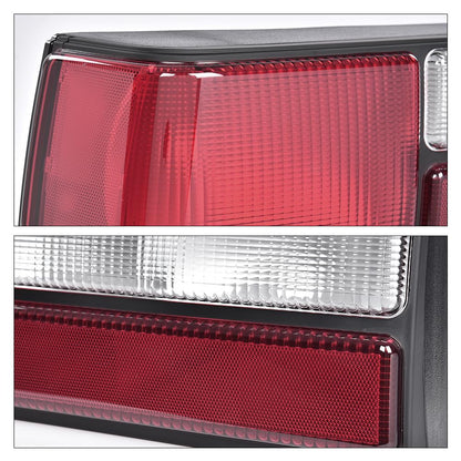 G-PLUS Taillights Taillamps Rear Brake Lights Left Driver Side w/o Bulbs Compatible with Ford Mustang 1987-1993 FO2800168, E7ZZ13405A Red Lens Black Housing Faros Traseros Luces TraserasAssembly