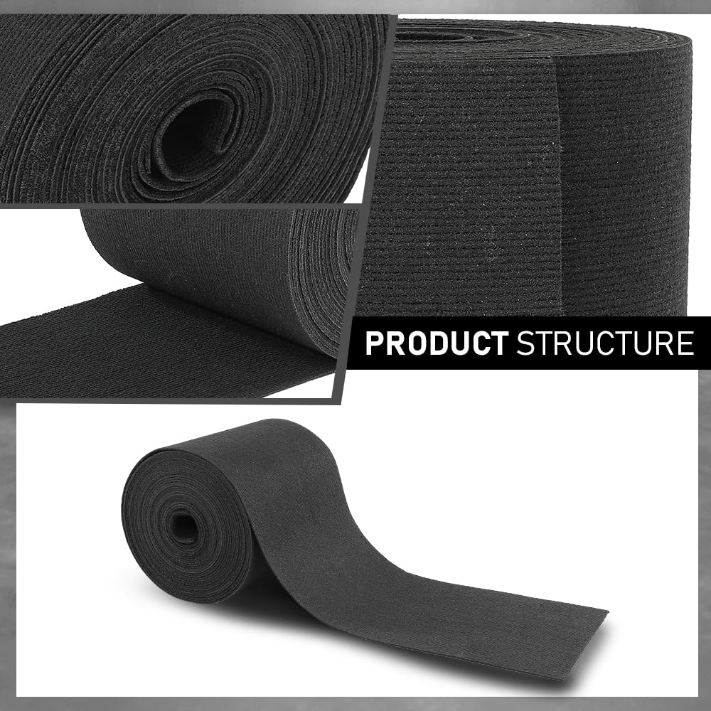 G-PLUS 9" x 50ft Boat Trailer Bunk Carpet, Outdoor Ribbed Marine Bunk Carpet Fit for Boat Trailer Runners Black