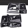 G-PLUS Headlights Fit Ford F150/250/350 Bronco/F-Super Duty 1992-1997 w/Corner Signal Driver Passenger Headlamps Clear Lens Black Housing Clear Reflector,faros delanteros