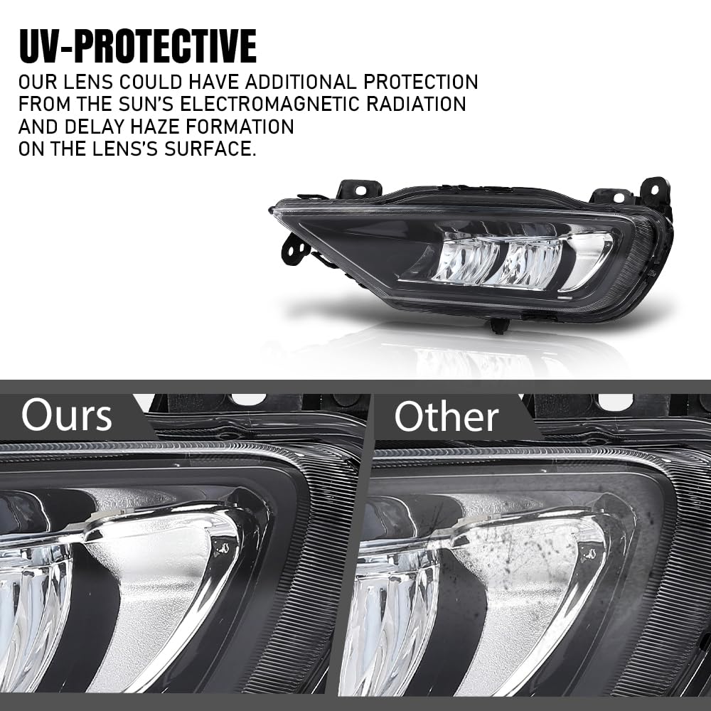 G-PLUS Left Side Front Bumper Fog Light Fog Lamp Compatible with Volvo XC90 XC60 S90 V90 2016 2017 2018 2019 2020 2021 2022 2023 2024 31395865 Black