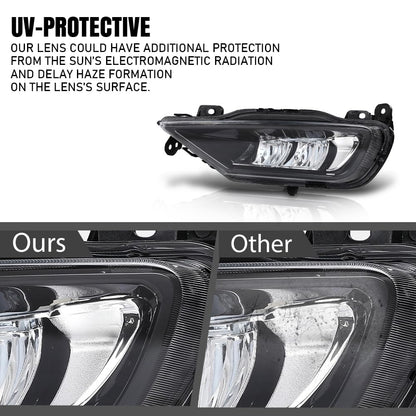 G-PLUS Left Side Front Bumper Fog Light Fog Lamp Compatible with Volvo XC90 XC60 S90 V90 2016 2017 2018 2019 2020 2021 2022 2023 2024 31395865 Black