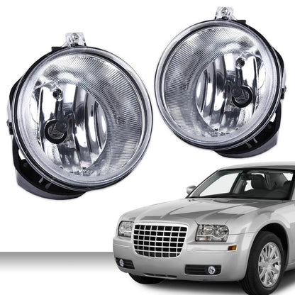 G-PLUS Front Bumper Driving Fog Lights w/Bulb Compatible with Jeep Grand Cherokee 2005 2006 2007 2008 2009 2010 Fit Jeep Commander 2006 2007 2008 2009 2010 CH2592138, CH2592138, 4805859AA Clear Lens