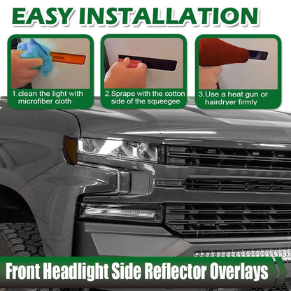 G-PLUS Front Headlight Side Reflector Smoke Compatible with 2019-2021 Silverado 1500