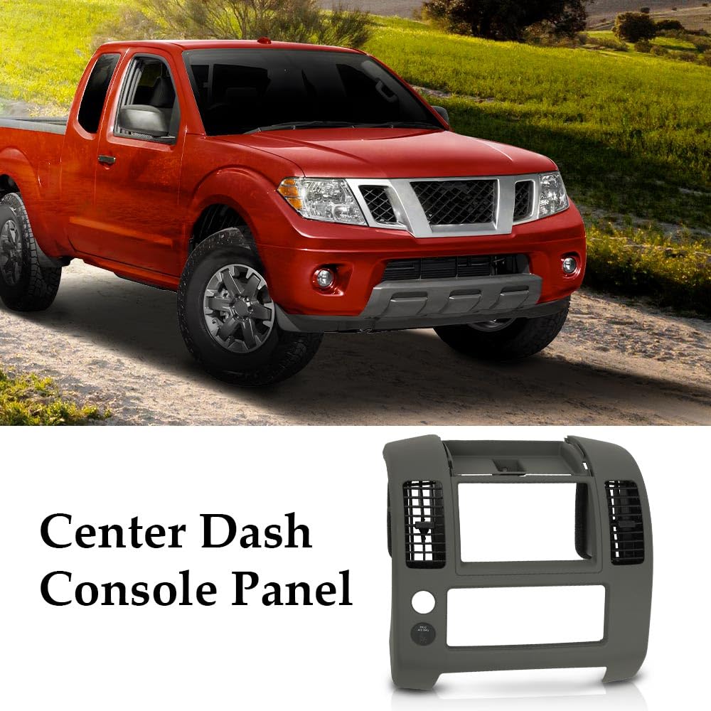 G-PLUS Center Dash Console Instrument Panel Cluster Lid Bezel Grey ABS Compatible with Nissan Frontier 2005-2020 Replacement for 68259ZP16D