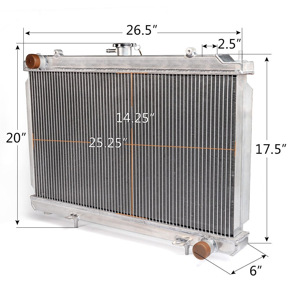 52mm Aluminum Racing Cooling Radiator Stop Leak Replacement For NISSAN 240SX SILVIA S14 S15 SR20/SR20DET MT 1995 1996 1997 1998