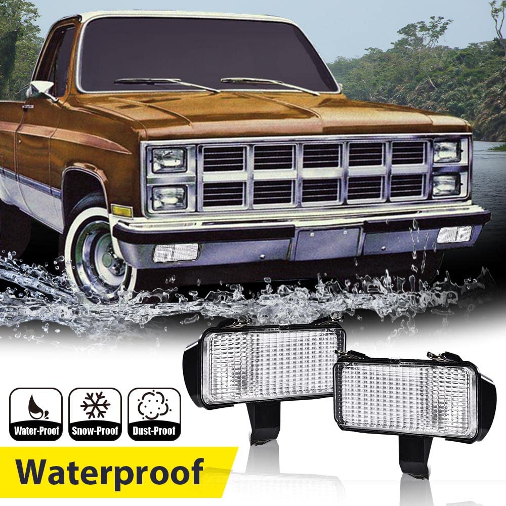 G-PLUS Front Turn Signal Light Assembly Compatible with Chevy Suburban 1981-1982 Fit Chevy Blazer PU Fit GMC Jimmy Suburban PU Driver Left Passenger Right Side Clear Lens