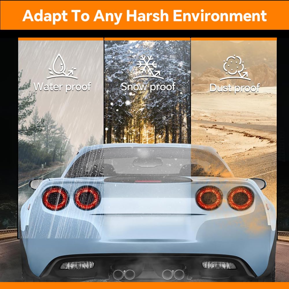 G-PLUS LED Rear Tail Lights Brake Lamp Compatible with Chevy Corvette C6 Coupe 2005-2013 Smoke Lens 25958215,22762674 luces traseras, faros traseros Luces Traseras Rear Brake Lamps Assembly