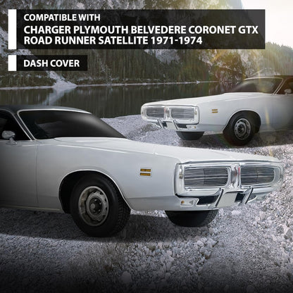 G-PLUS TPE Dash Cover Dashboard Compatible with Dodge Charger Plymouth Belvedere Coronet GTX Road Runner Satellite 1971-1974 Black