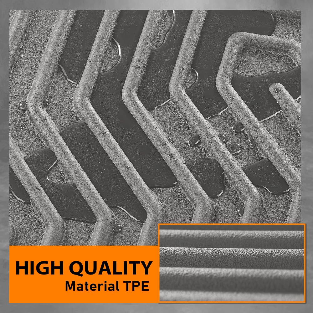 G-PLUS TPE Floor Mats Fit Dodge Ram 1500 1994-2001 1st Row Truck Accessories Cargo Liners All Weather Protection 2PCS Gray Alfombras para Carro