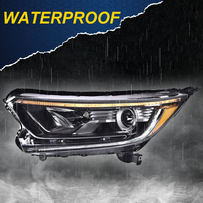 G-PLUS Headlights Assembly, Compatible with 2017 2018 2019 Honda CRV CR-V Left Bumper Headlamp, Clear Lens Black Housing Amber ReflectorBumper Headlamps,faros delanteros