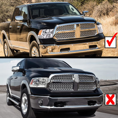 G-PLUS Headlights Assembly Fit Dodge Ram 1500 2500 3500 09-10/Fit Ram 1500 2500 3500 4500 5500 2011-2018 Headlamps Pair Clear Lens Chrome Housing Amber Reflector,faros delanteros