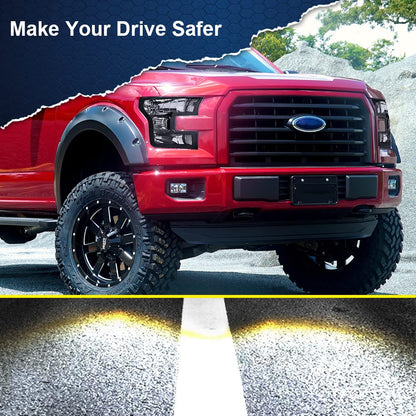 G-PLUS Headlights Assembly, Compatible with 2015 2016 2017 Ford F150 bumper Headlamp, Smoky lens Black Housing Clear Reflector