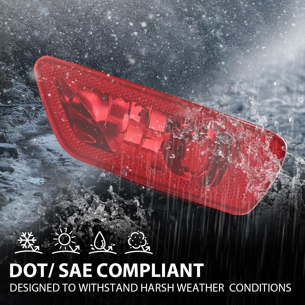 G-PLUS Fog Tail Brake Lights Compatible with Jeep Compass 2011-2016,Compatible with Jeep Grand Cherokee 2011-2021 (not fits Jeep Cherokee),Compatible with Dodge Journey 2012-2020 57010716AC