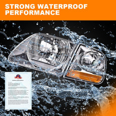 G-PLUS Headlights for Ford F150 1998-2003 F250 1988-1999 Close-up View