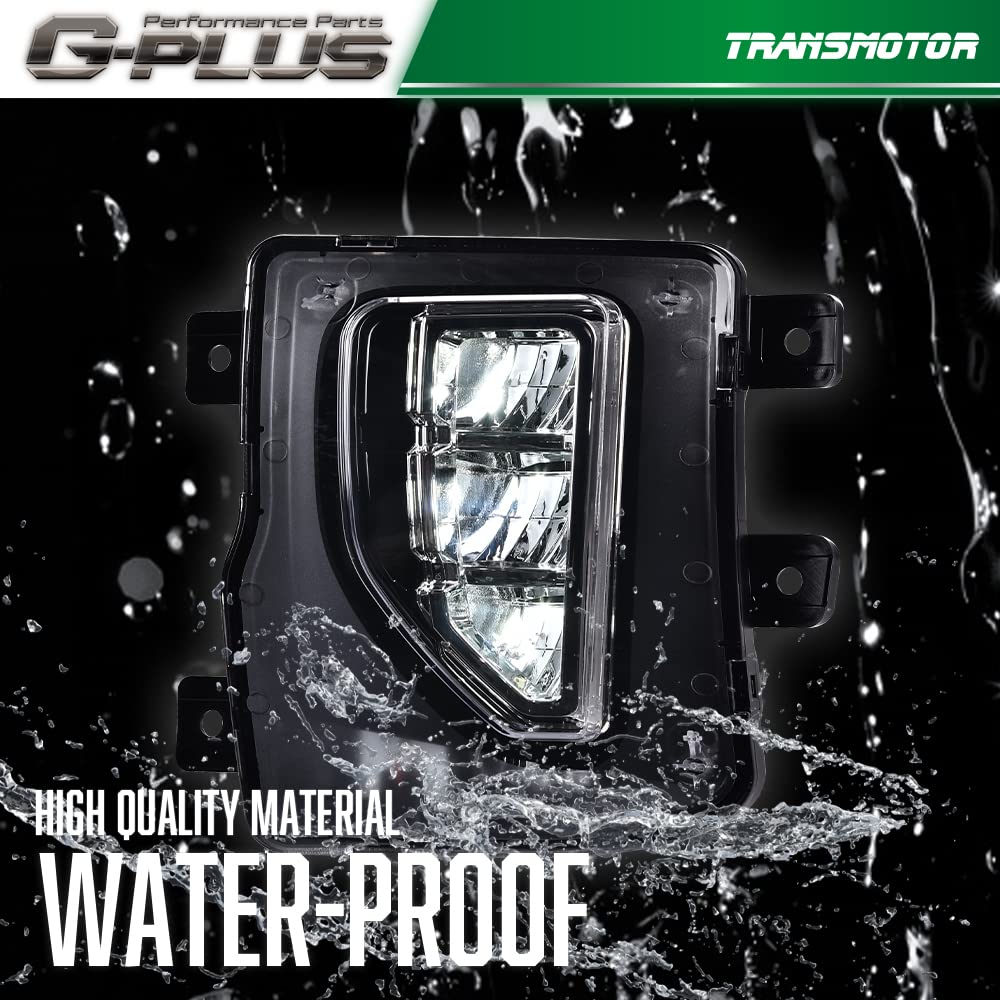 G-PLUS LED Fog Light Compatible With 2016-2018 Chevy Silverado 1500,Bumper Lamps Driving Fog Lamps w/Switch (Clear lens)