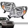 G-PLUS Headlights Assembly, Compatible with 2005 2006 2007 2008 2009 2010 2011 Toyota Tacoma Bumper Headlamps, Clear Lens Chrome Housing Amber Reflector,faros delanteros