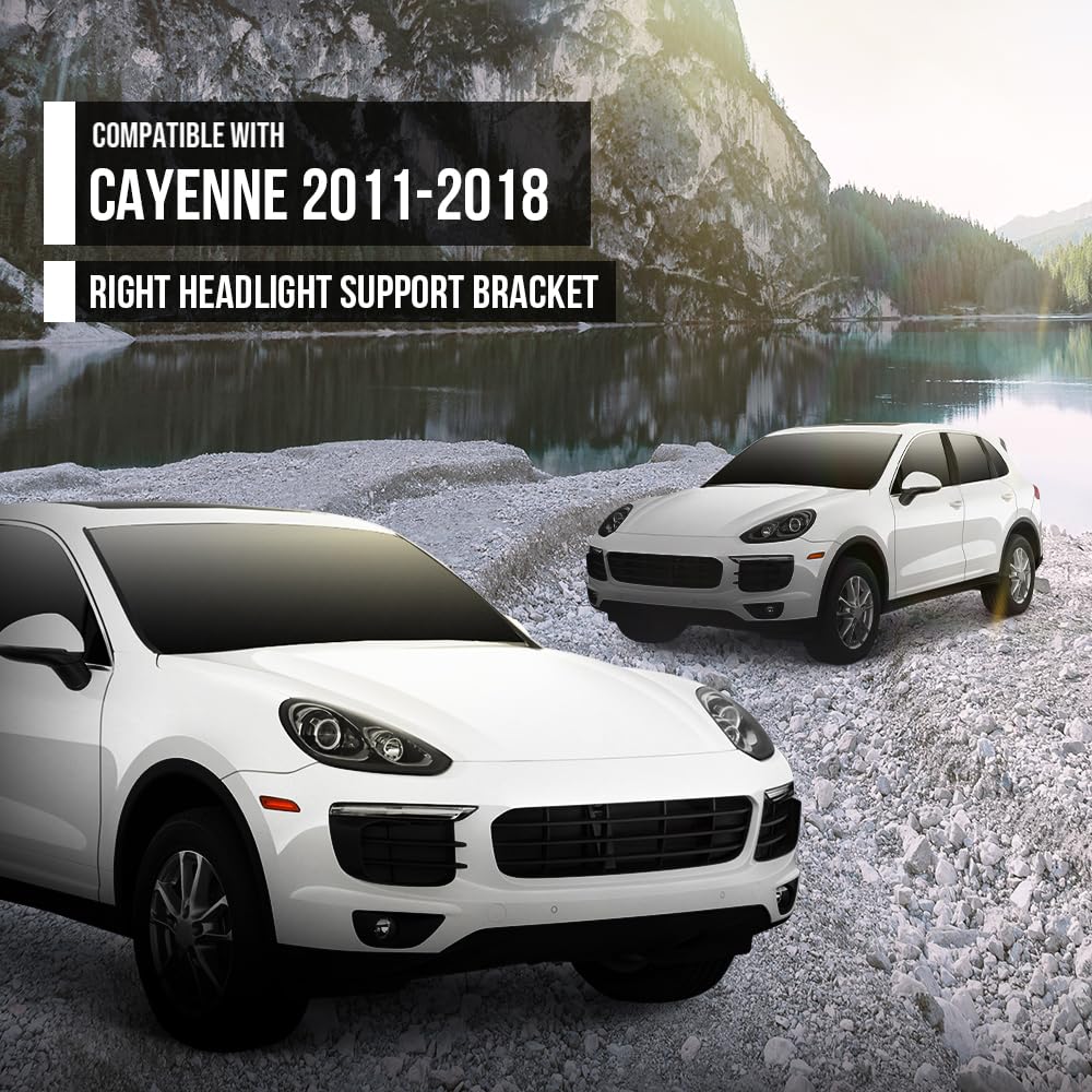 G-PLUS Front Right Headlight Support Bracket Compatible with Porsche Cayenne 2011 2012 2013 2014 2015 2016 2017 2018 Black