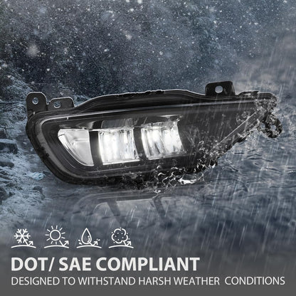 G-PLUS LED Fog Light Front Bumper Lamp Right Side Compatible with Volvo XC90 XC60 S90 V90 2016-2024 31395866 Black