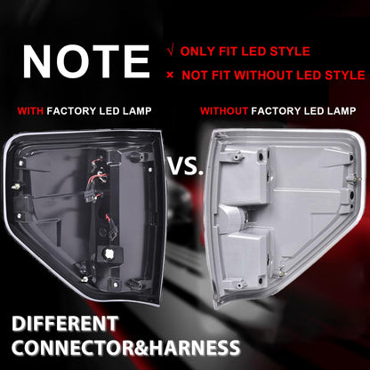 G-PLUS Pickup Rear Tail Lights Compatible With 2009-2014 Ford F150 2/4 Door (Not Fit Flareside Models,Not Fit Ogriginal Model with LED Tail Lamp) Brake Lamps luces traseras, faros traserosAssembly