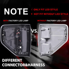 G-PLUS Tail Lights Assembly for Ford F150 2009-2014 LED Style Left Right Smoke Lens Close-up View
