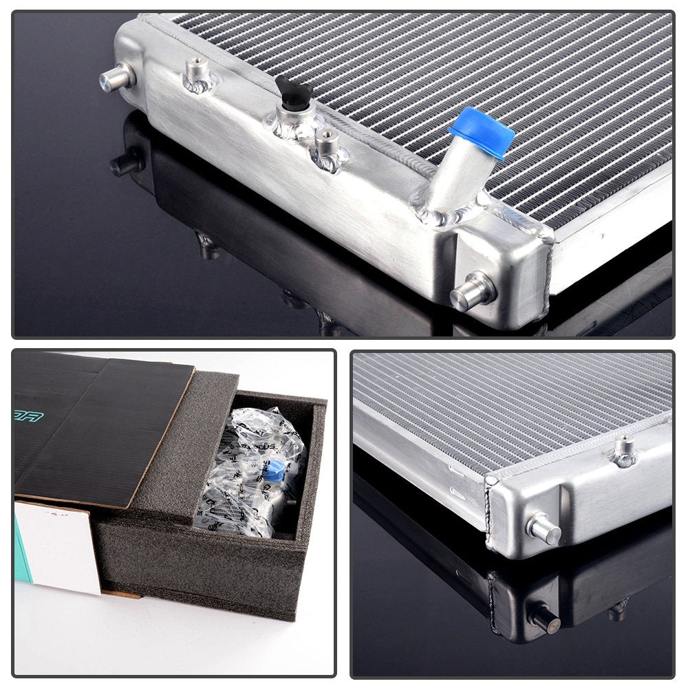2 Row 42mm Aluminum Radiator Compatible For HONDA CIVIC D15/16 EG/EK 92-00+Silicone Hose