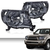 G-PLUS Headlights Assembly Compatible with Toyota Tacoma 2005-2011 Headlamps Pair Halogen Smoky Lens Chrome Housing Clear Reflector,faros delanteros